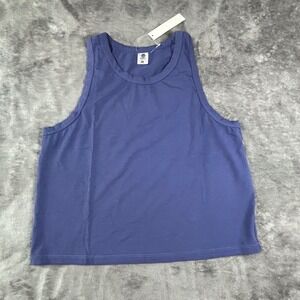 Senita Athletics Womens Blue Modal Cotton Blend Activewear Tank Top Size M